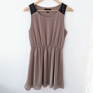 Forever 21 Beige Dress with Leather Straps